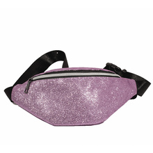 Shiny Waterproof PU Leather Custom Logo Gym Running Travel Holographic Belt Bum Bags Rave Glitter Outdoor Fanny Pack Travel Waist Bag